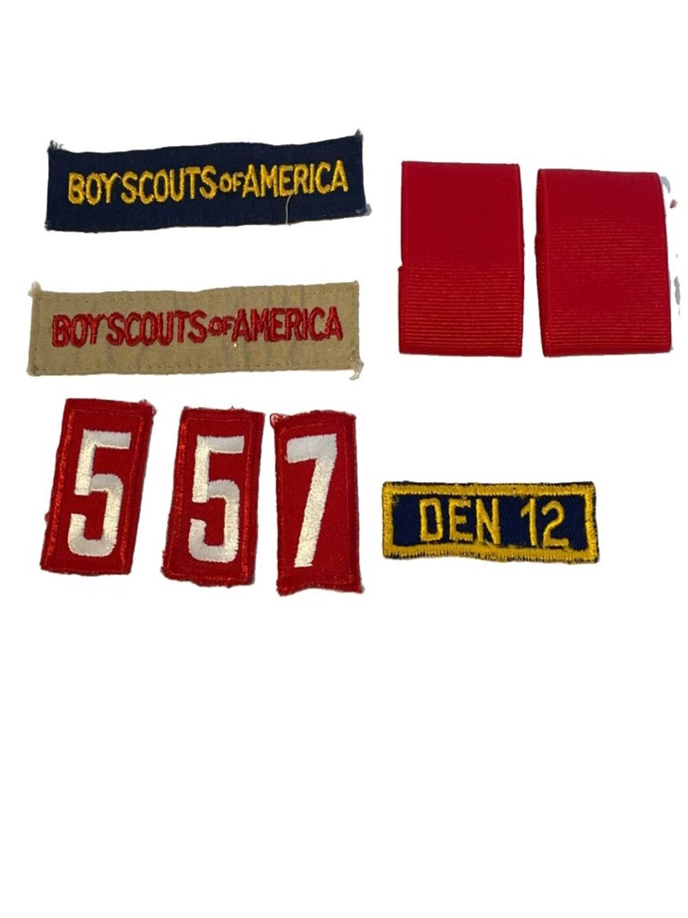 Boy Scouts Of America Patches Lot BSA 557 Den 12 Epaulets Insignia Uniform VTG